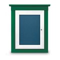 United Visual Products 60"x48" 2-Door Enclosed Letterboard, Green Vinyl/Lt Oak UV2626O-LTOAK-HUNGRN